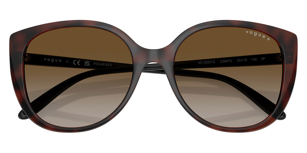 vogue eyewear VO5623S 2386T5 55 - Top Dark Havana/Light Brown/Black / Gray Gradient Brown Polarized