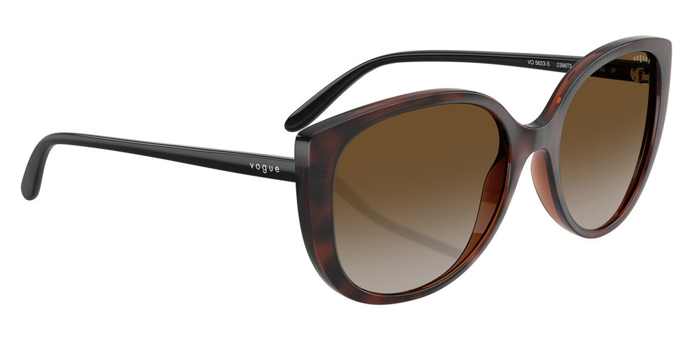 vogue eyewear VO5623S 2386T5 55 - Top Dark Havana/Light Brown/Black / Gray Gradient Brown Polarized