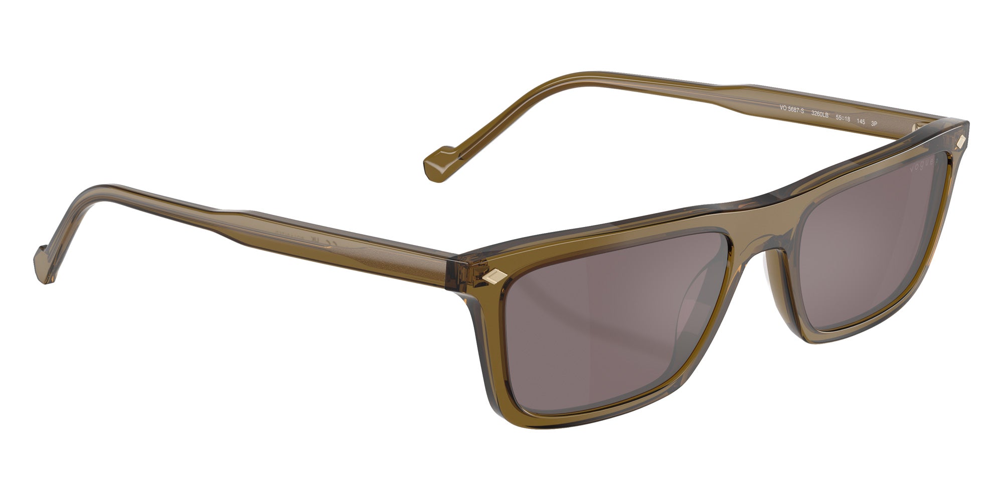 vogue eyewear VO5687S 3260LB 55 - Transparent Olive Green / Pink Mirrored Silver Polarized #id:vo5687s3260lb_s:102120