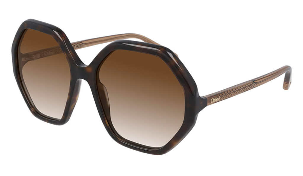 Chloé CH0008S octagonal frame in tortoise color