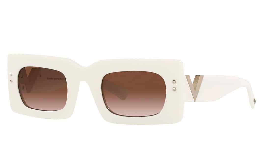 Ivory Valentino sunglasses from Act collection VA4094 made from polished acetate