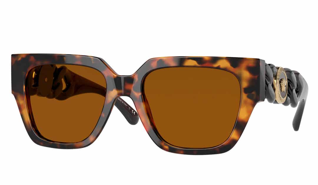 Rectangular sunglasses Versace VE4409 in Havana color