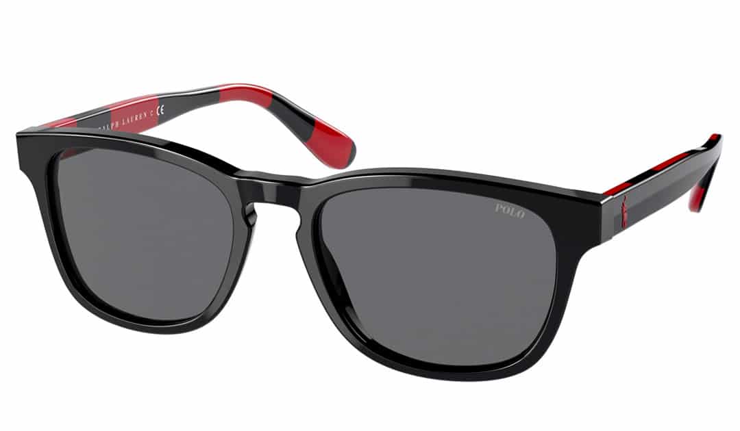 POLO PH4170 Sunglasses Black frame with red stripes on the temples