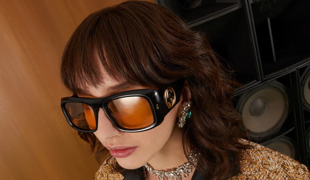 GG1251S super-stylish acetate rectangle sunglasses from Gucci