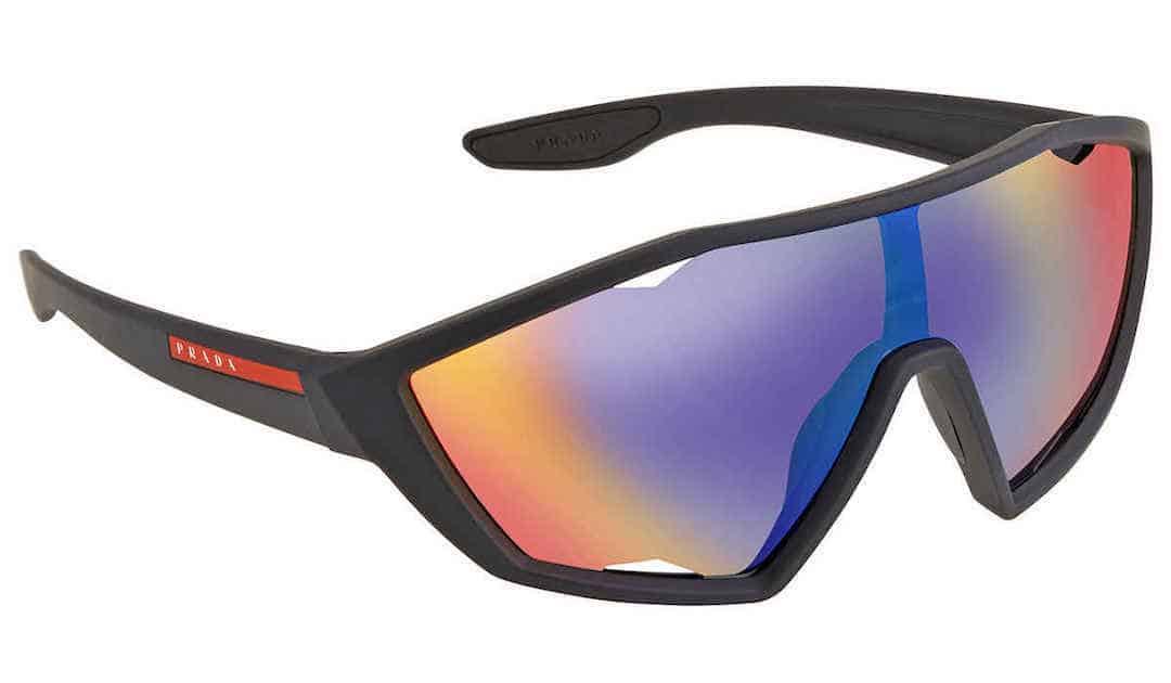 PS 10US wraparound modern sport sunglasses from Prada