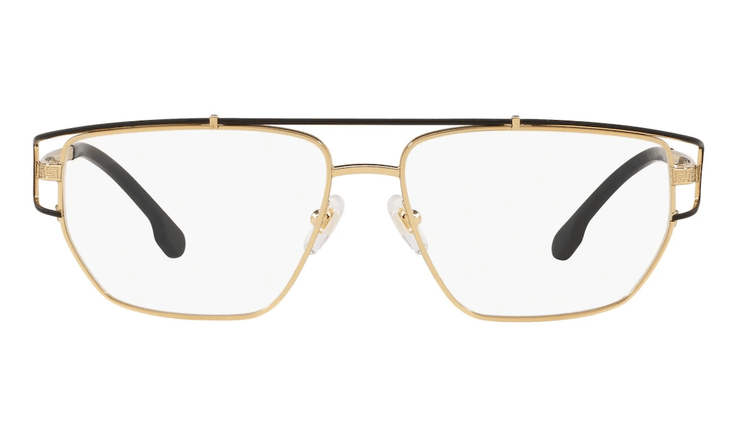 VE1257 men's aviator-shaped eyeglasses from Versace from metal