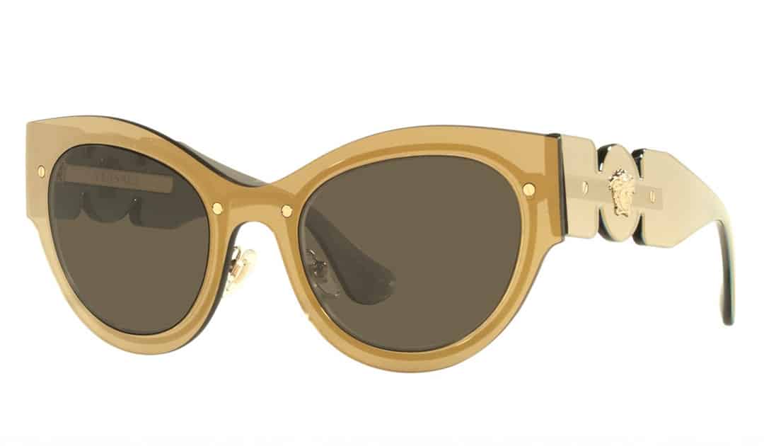 Cat-eye Sunglasses Versace VE2234 Transparent Brown Mirror Gold