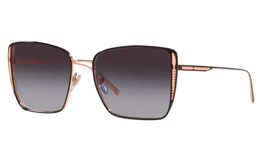 Square-shaped metal Sunglasses Bvlgari BV6176 Pink Gold/Black 