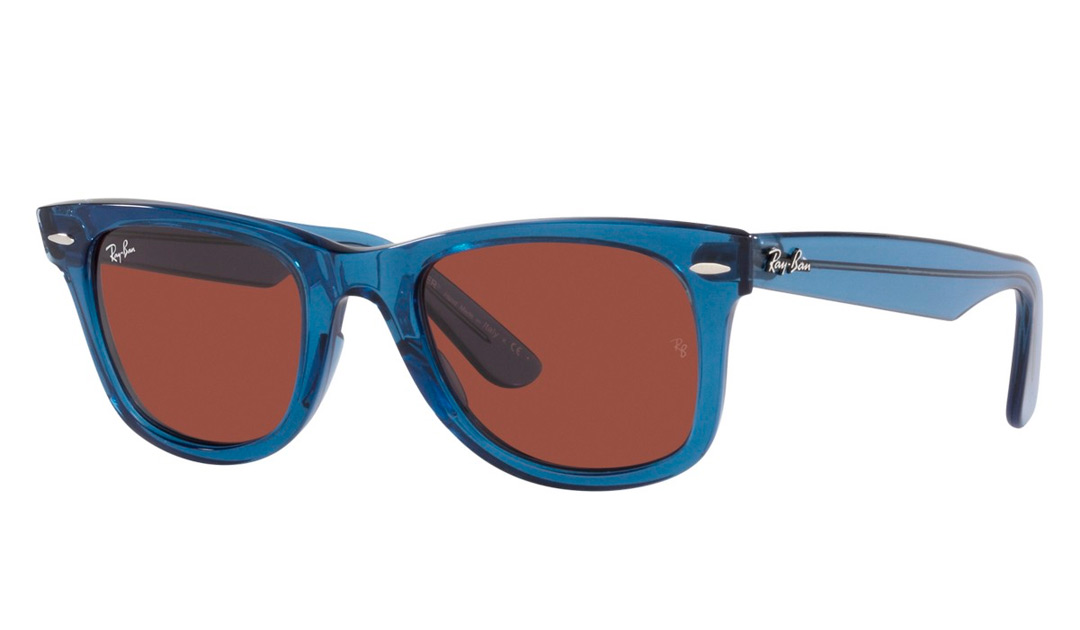 Plastic Unisex Ray-Ban Wayfarer RB2140 Blue Transparent