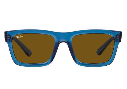Ray-Ban Plastic Rectangle Sunglasses with Dark Brown lenses Warren RB4396F Transparent Dark Blue