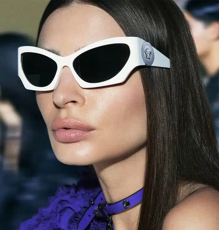 Emily Ratajkowski for Versace Eyewear Spring-Summer 2023 - Versace VE4450 White