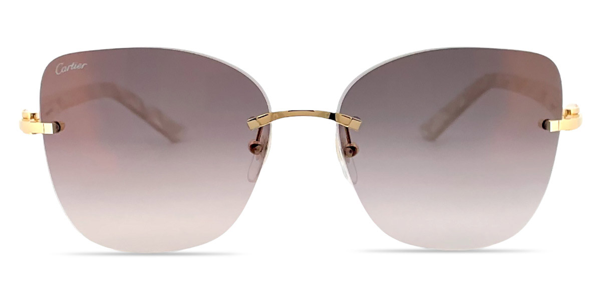 Cartier™ CT0001RS 001 57 - Gold/White Décor C