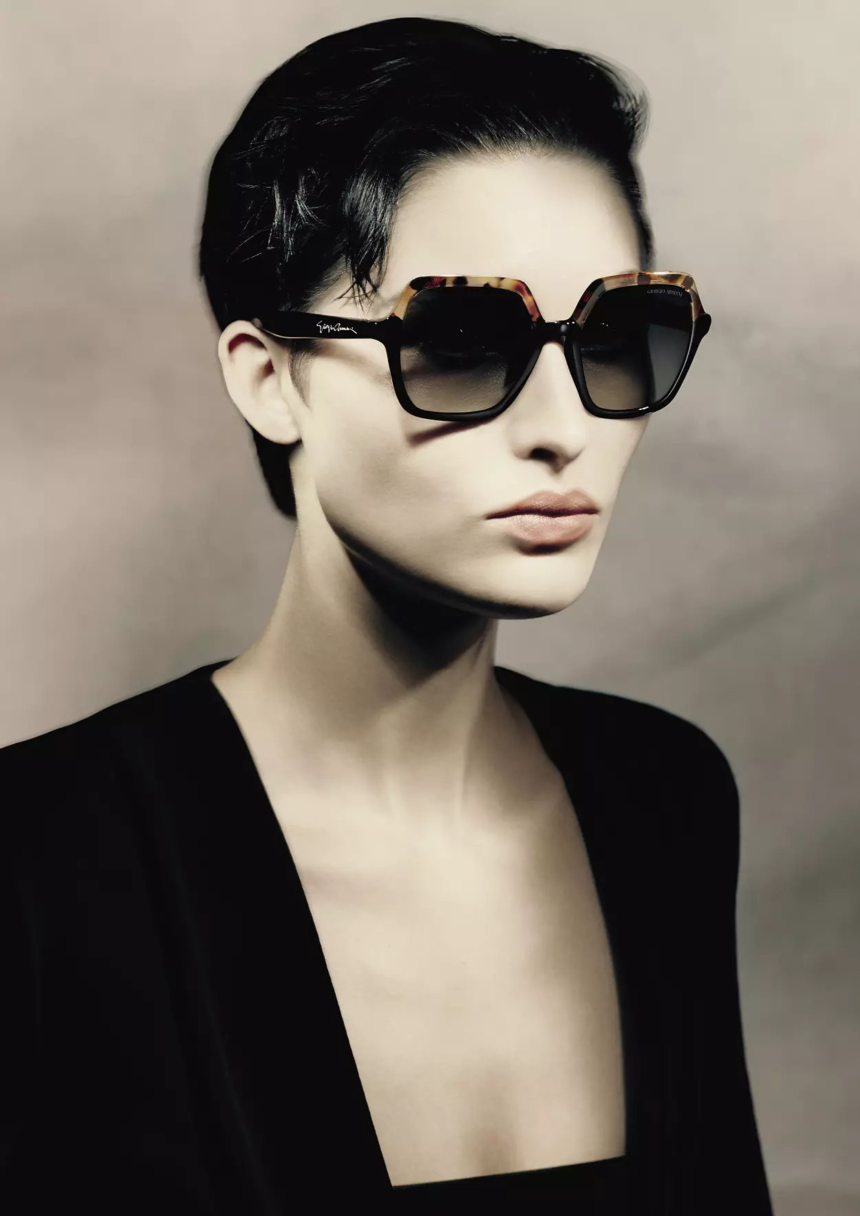 Women's brown stylish glasses from the new collection Giorgio Armani Winter 2024