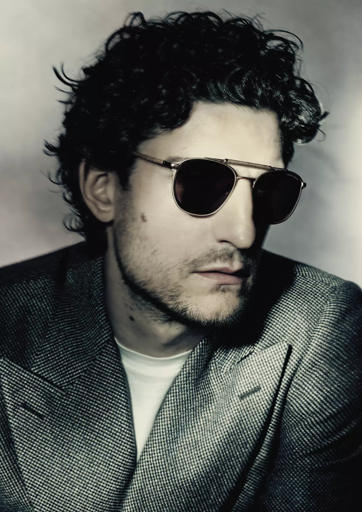 Men's round stylish sunglasses from the new collection Giorgio Armani
