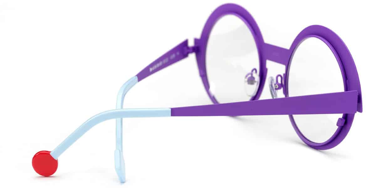Modern purple glasses will add an accent to your style