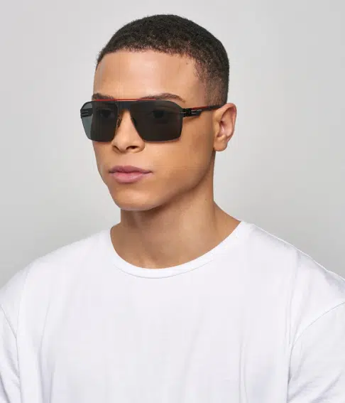 Ic! Berlin AMG 02 Red Bridge-Black Sunglasses On Male Model