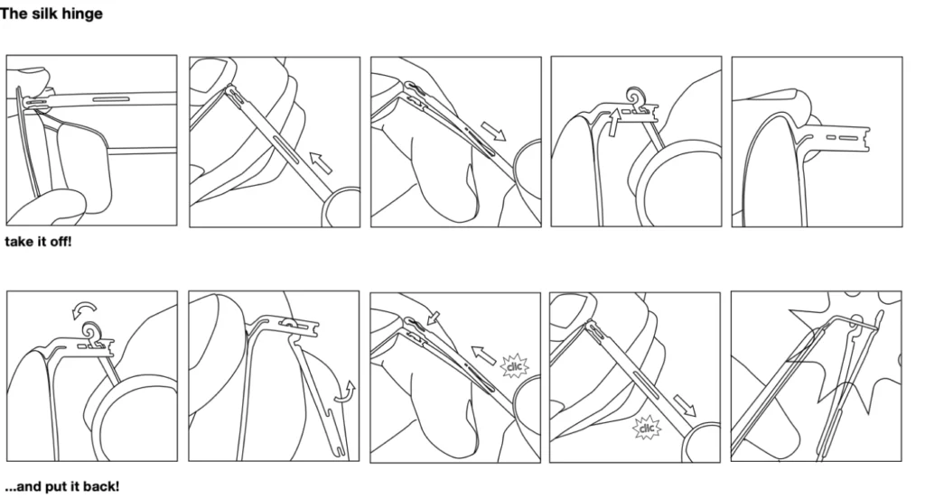 Disassembling and assembling the silk hinge
