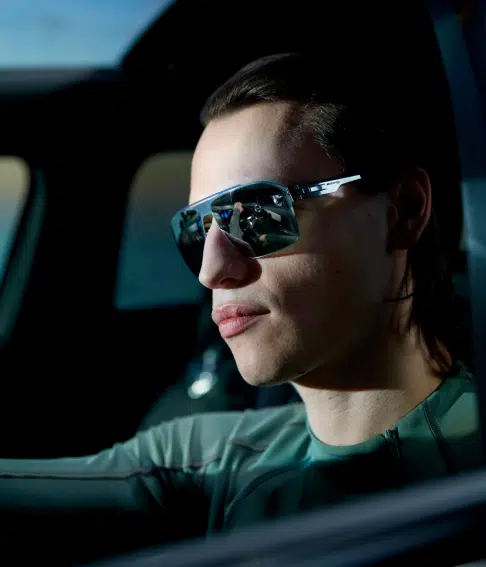 Ic! Berlin AMG 02 Yellow Bridge-Gun-Metal Sunglasses Lifestyle Shot