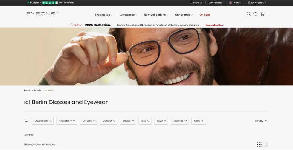 EyeOns.com ic! berlin glasses page