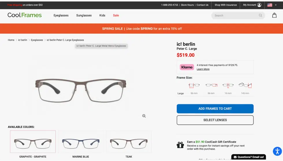 ic! berlin Peter C. Large eyeglasses on Cool Frames