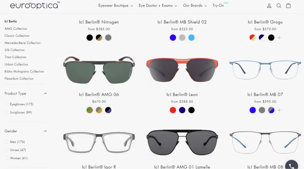EuroOptica ic! berlin brand page
