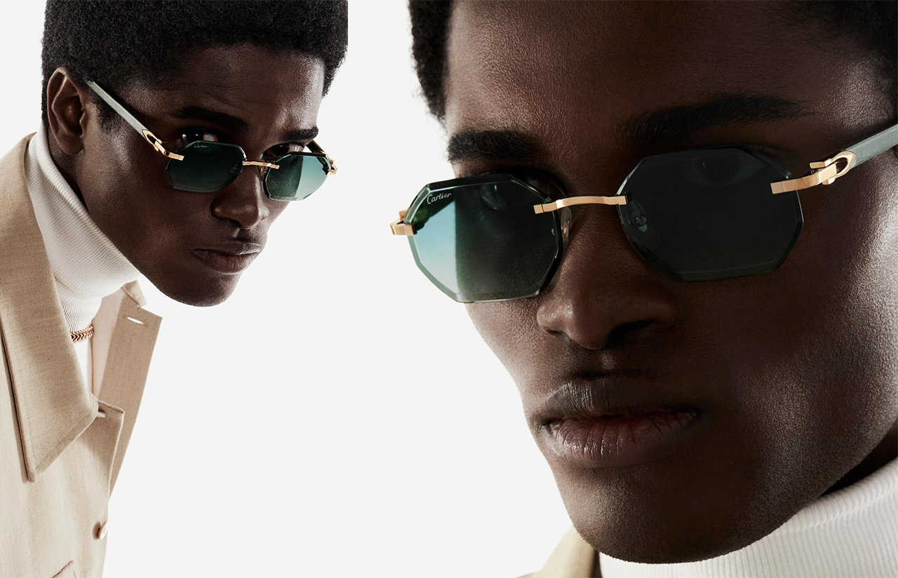 Cartier buffalo wood glasses shop