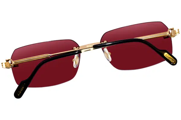 Red stylish sunglasses by Cartier