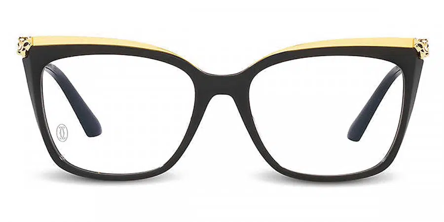 Cartier CT0033O 001 53 eyeglasses in Black/Gold