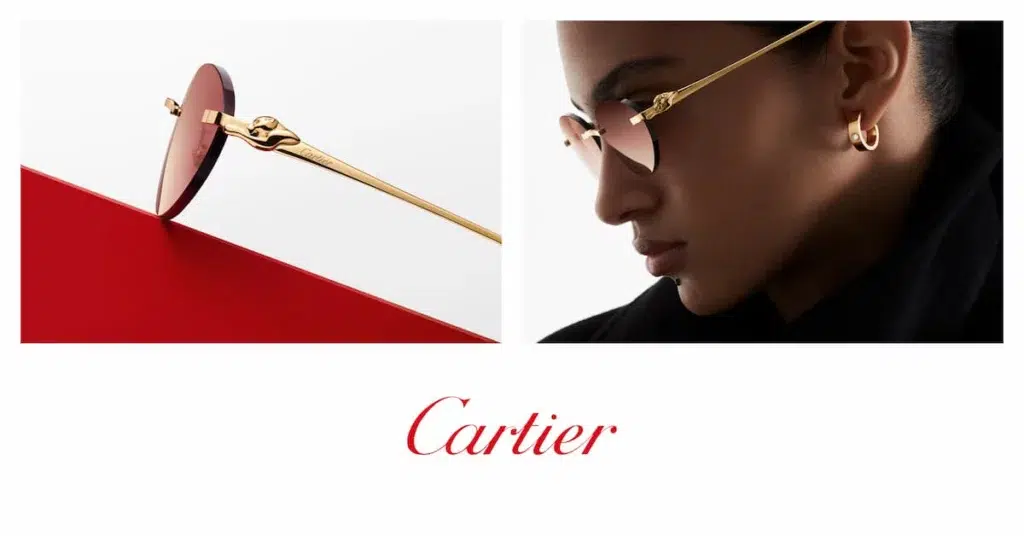 Cartier Panthere sunnies with red lenses