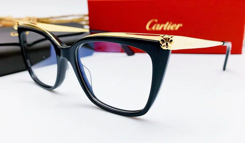 Black/Gold CT0033O Panthère De Cartier eyeglasses