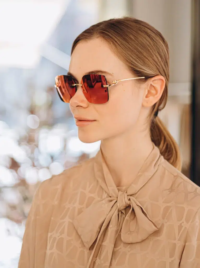 Elegant red Cartier shades