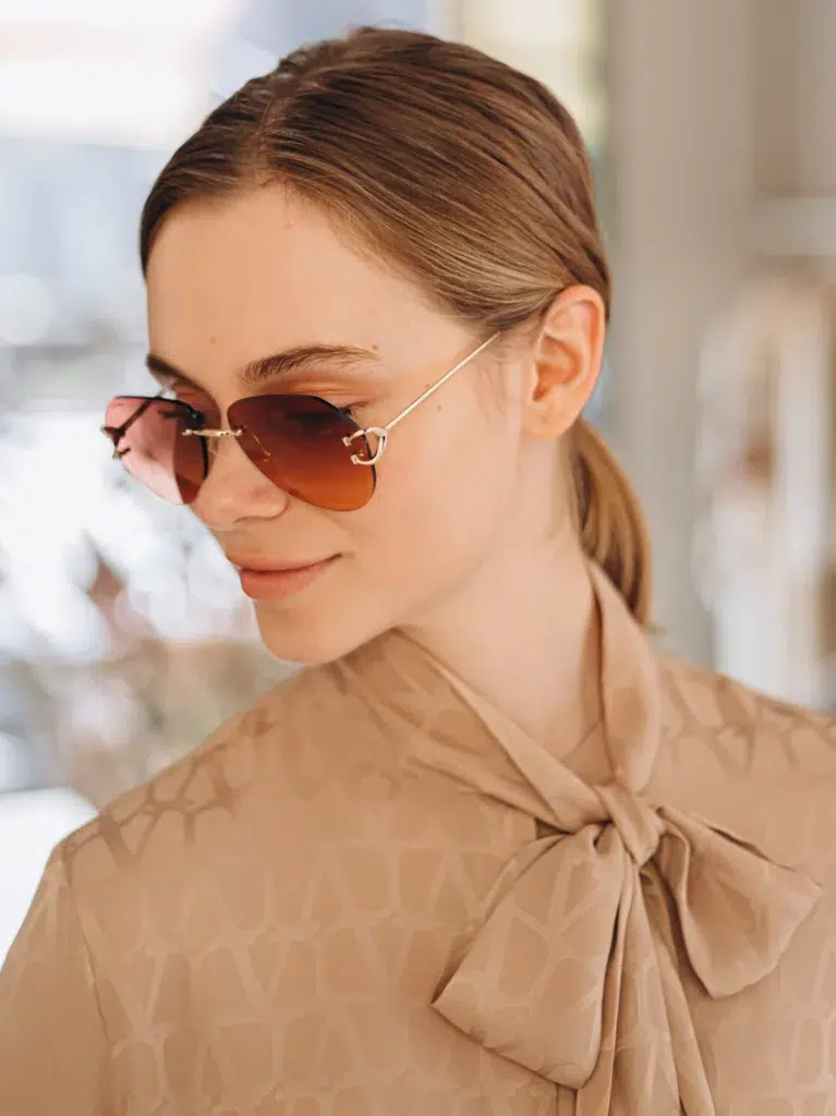 Elegant red Cartier sunglasses 