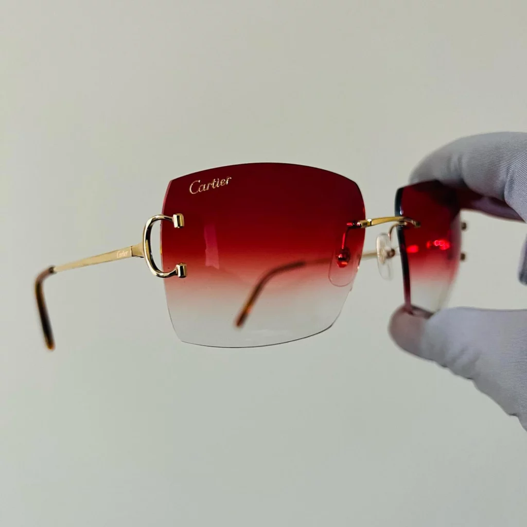 Cartier eyewear with custom bloody red lenses