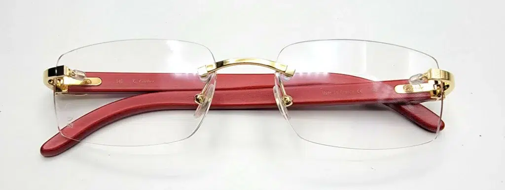 Cartier red eyeglasses for a stylish look
