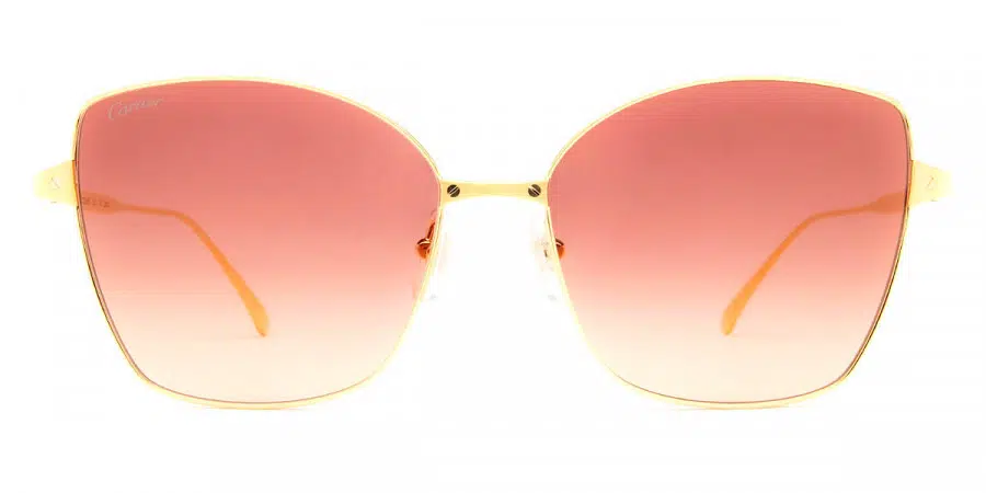 CT0328S Santos de Cartier Gold / Red Multi Treatment sunglasses front view