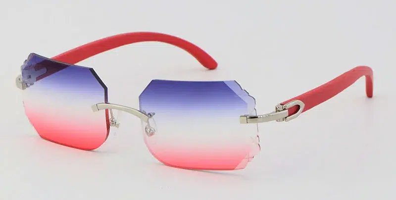Cartier shades with red wooden temples