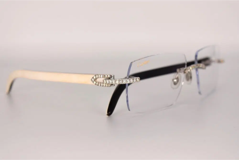 Luxury white buffs with diamonds