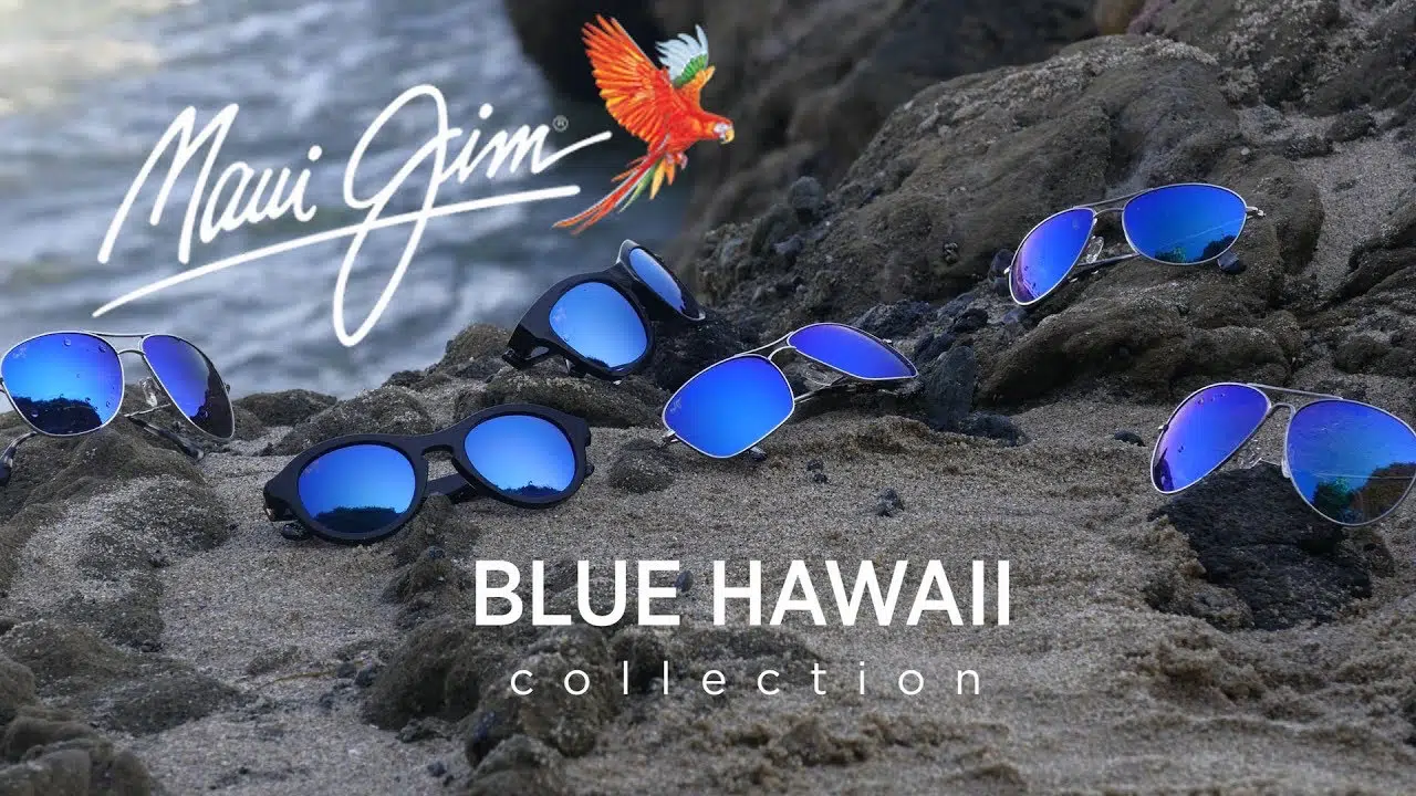 Maui Jim sunglasses with blue lenses
