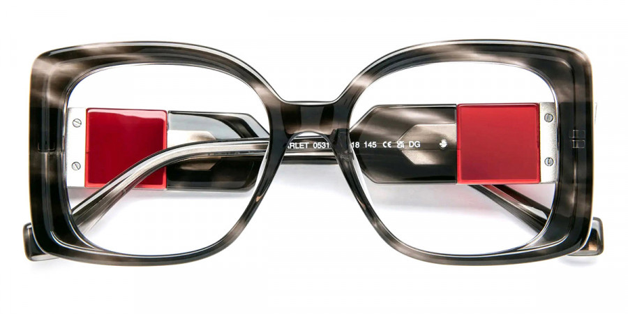 scarlet eyeglasses