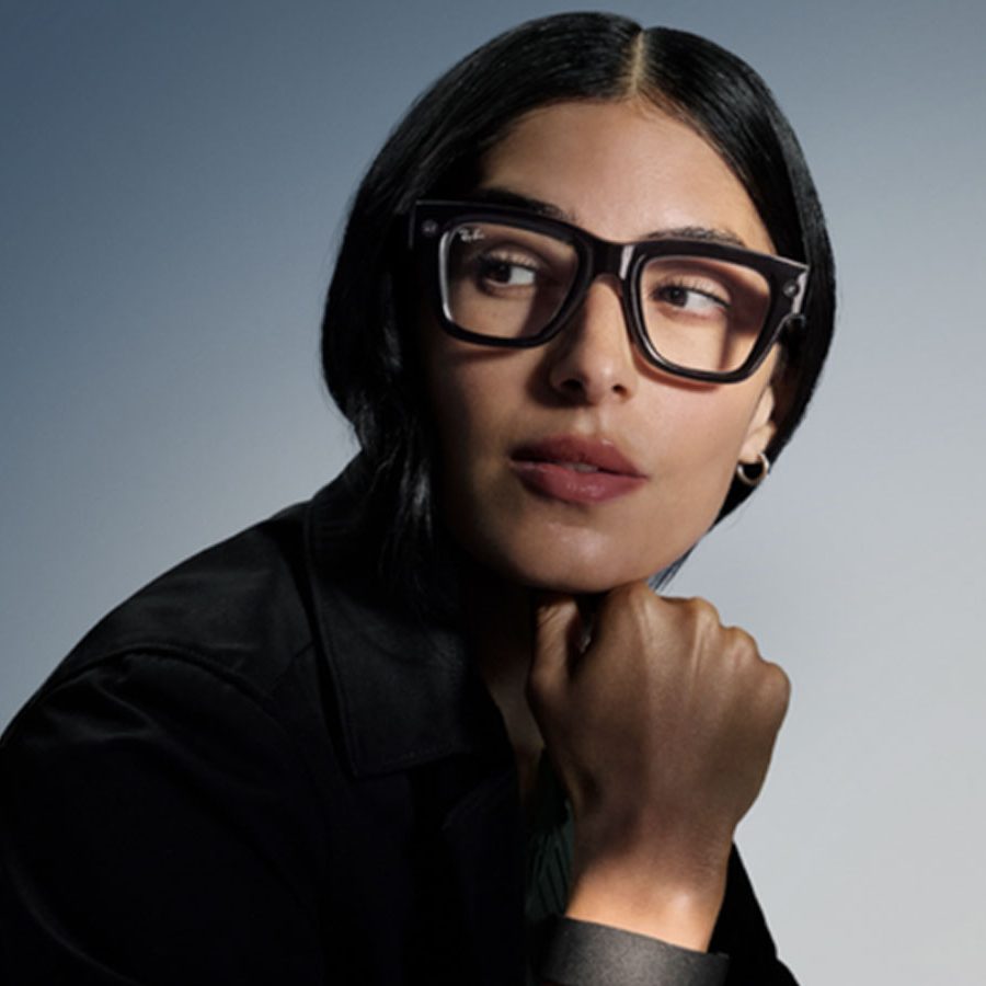 woman in black eyeglasses