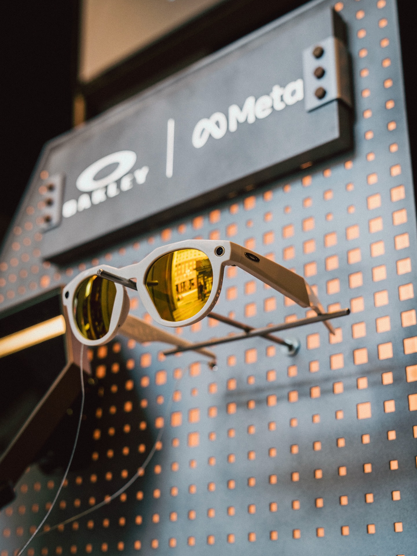 META Oakley frame on stand