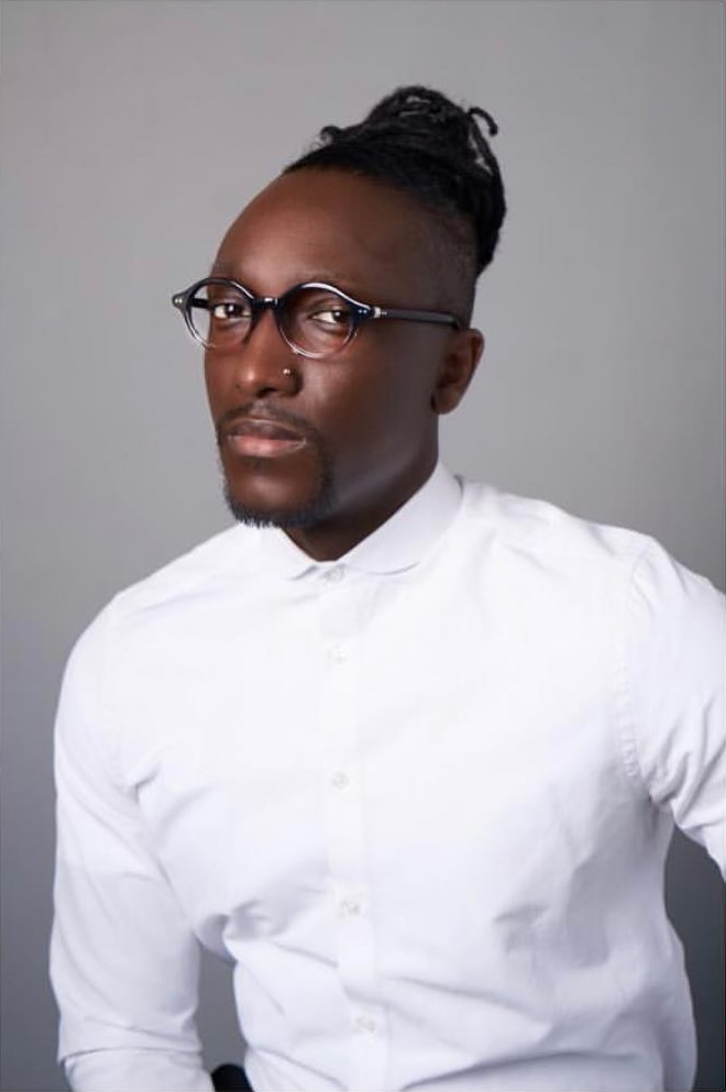 Black man in optical frames