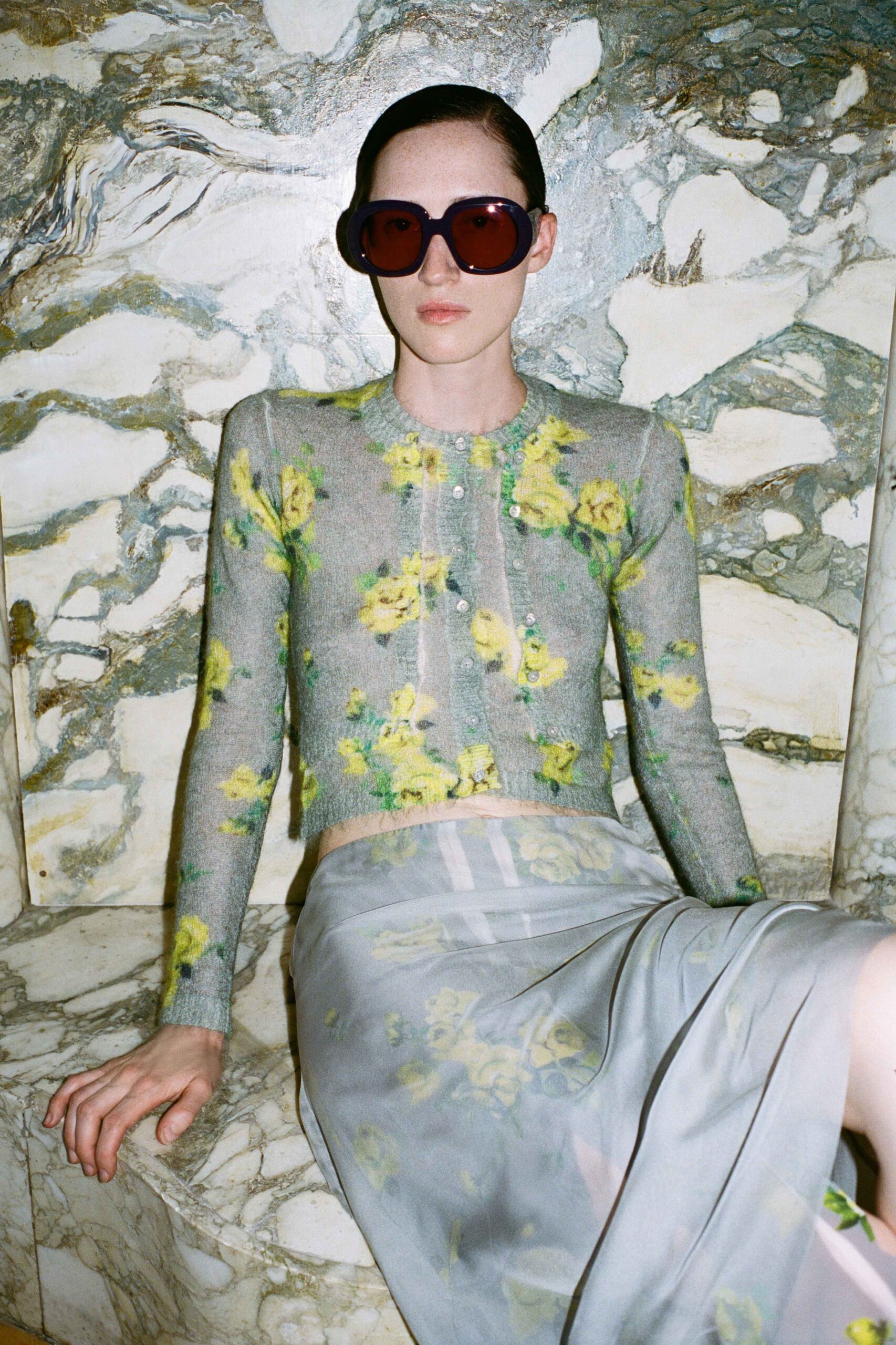 Woman in bold Andy Wolf sunnies