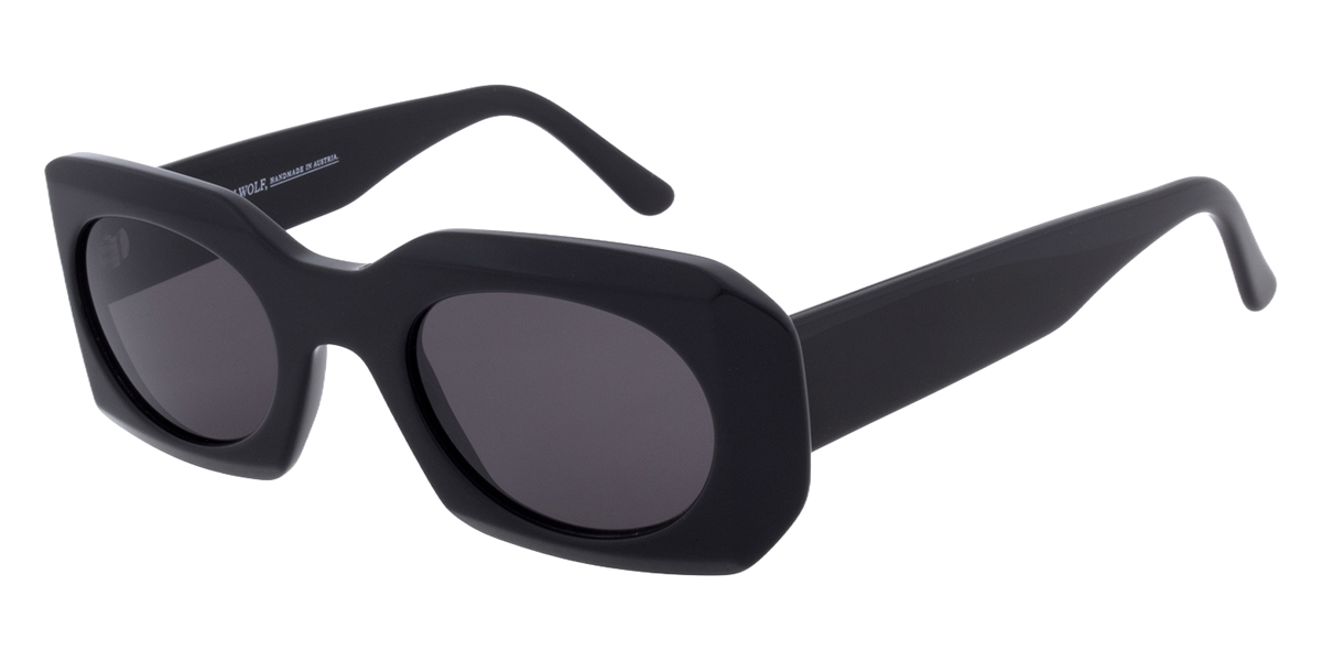 Black rectangle oversized bold sunglasses