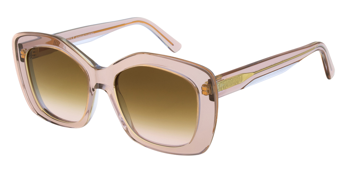 Oversized shades in crystal / blue tones