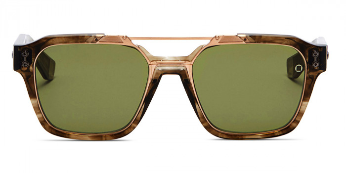 Akoni™ Discovery 509C 55 - Green Tortoise Swirl/Brushed White Gold