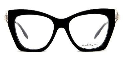 Alexander McQueen AM0376O 003 51 Burgundy Gold Eyeglasses