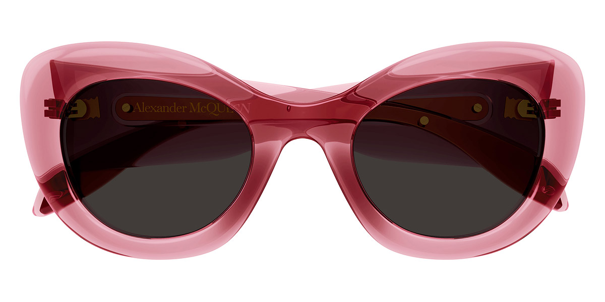 ALEXANDER MCQUEEN キャットアイフレムサンクラス AM0501S 004 Alexander McQueen AM0501S 003 Sunglasses Shiny Silver - eye