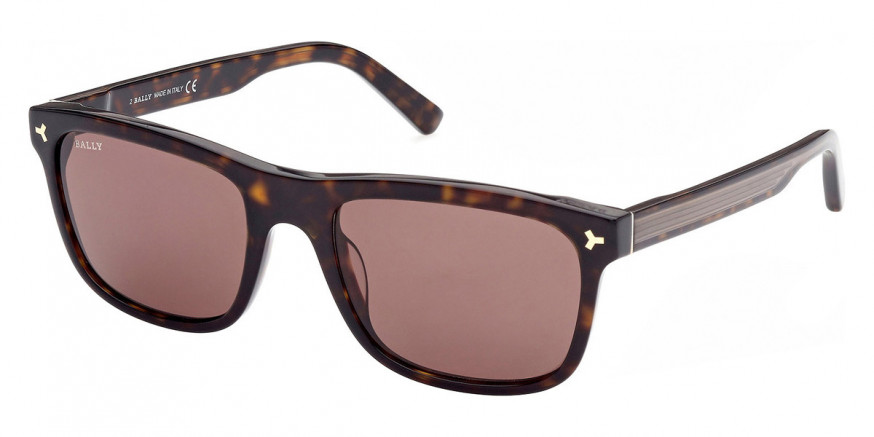 Bally™ BY0083 52J 56 - Classic Dark Havana and Transparent Gray with Rose Gold