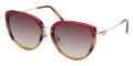 Transparent Burgundy/Havana/Honey Gradient with Rose Gold / Gradient Red
